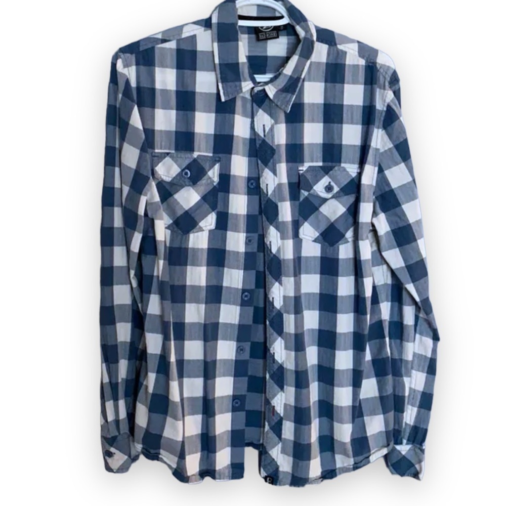 MENS bad bones plaid button up​​
